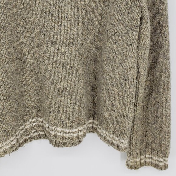 Abercrombie & Fitch Vintage Y2K Wool V Neck Sweater L Womens Pullover Tan - Picture 7 of 7